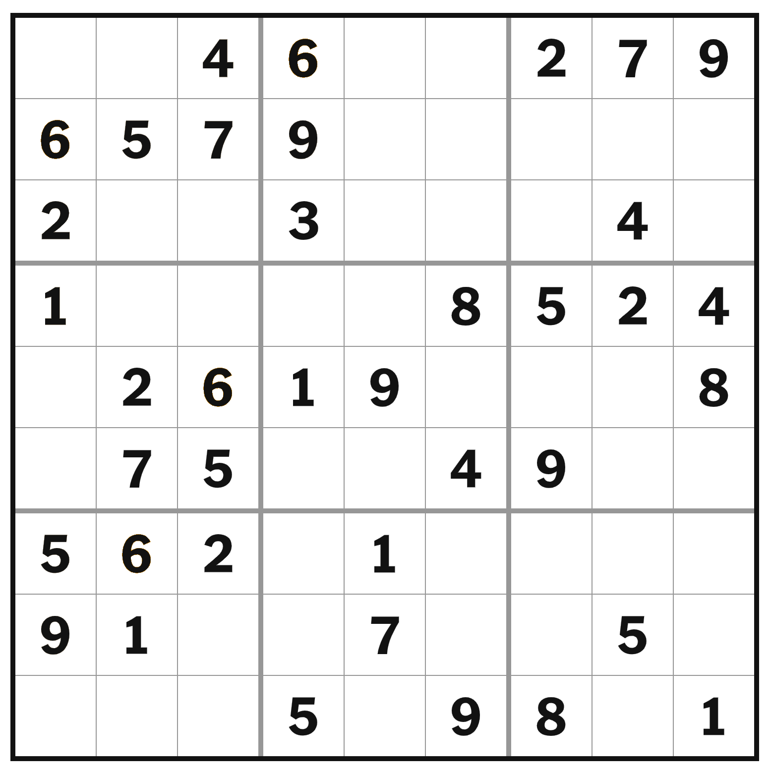 The New York Times easy Sudoku puzzle for August 24, 2026
